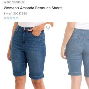 Gloria Vanderbilt Women's Blue Amanda Bermuda Shorts